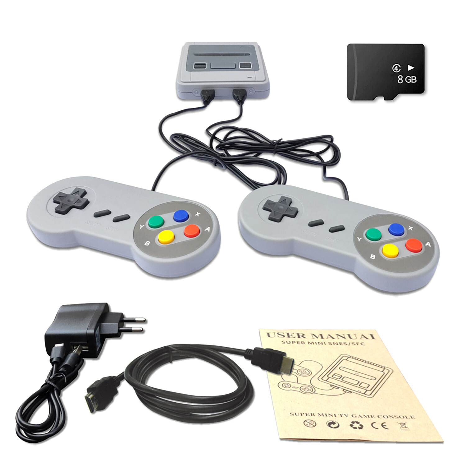 Gamepad Controlador de Juegos con Cable Consola de Juegos Clásica 8GB