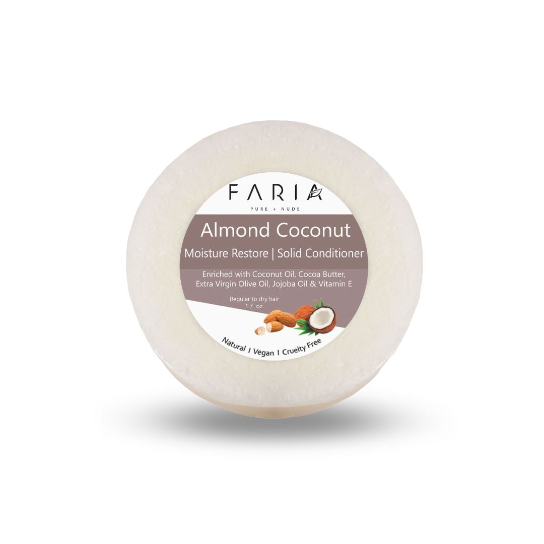 Acondicionador Sólido Faria Naturals Almond Coconut Cabello Seco Maltratado