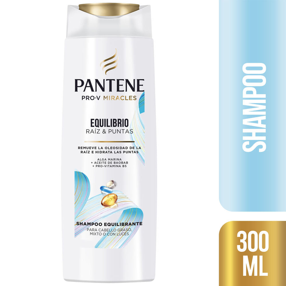 Shampoo Equilibrante PANTENE Pro-V Miracles Equilibrio Raíz y Puntas Frasco 300ml