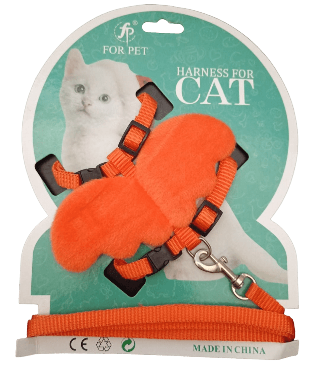 Arnés Alas de Ángel para Mascotas Gatos y/o Cachorros Color Naranja Talla S