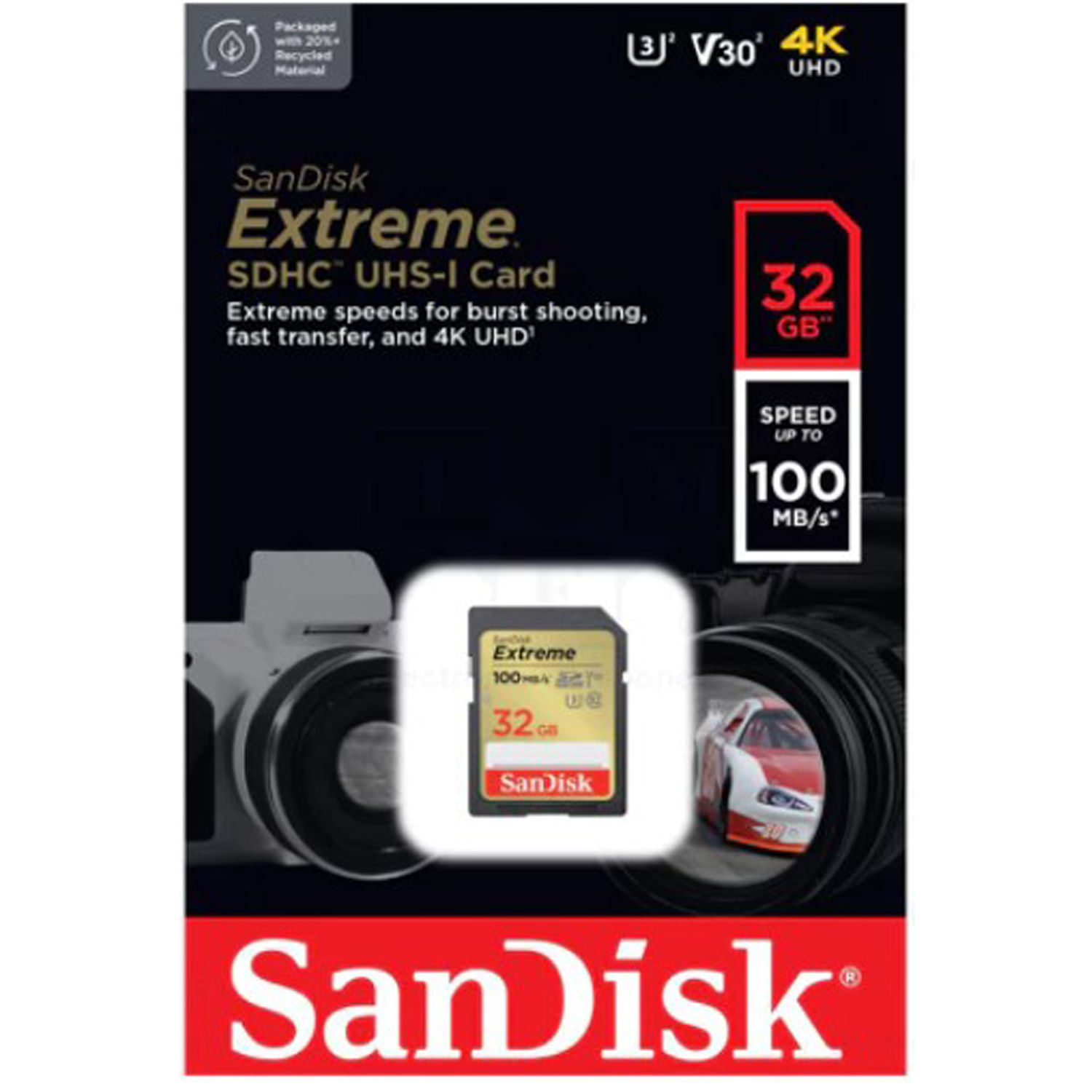 Memoria SD Sandisk Extreme 32GB 4k UHS-I Clase-10 U3 100mbs
