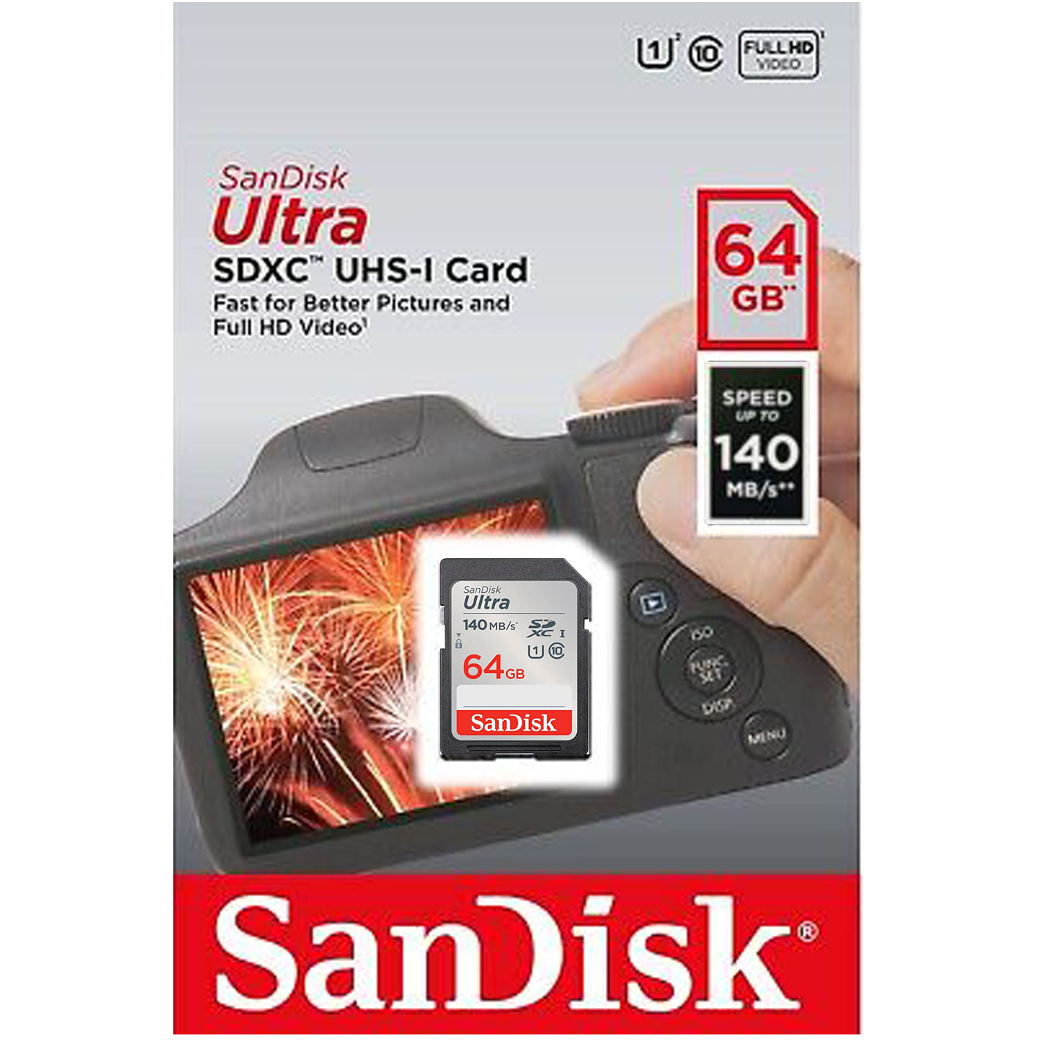 Memoria SD Sandisk Ultra SDXC 64gb UHS-I Clase-10 U1 140mbs