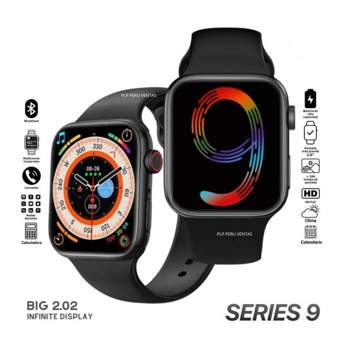 Smartwatch T900 Pro Max GL Premiun Serie 9 Negro