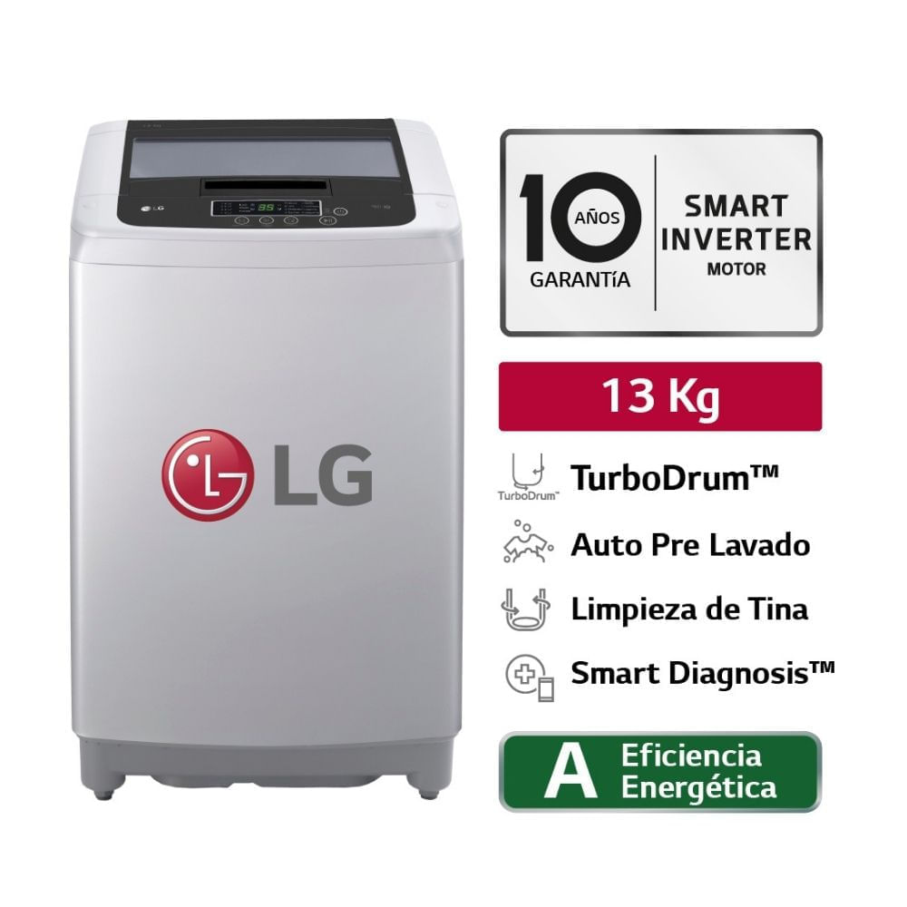 Lavadora LG WT13DPBK Smart Motion Carga Superior 13kg Gris