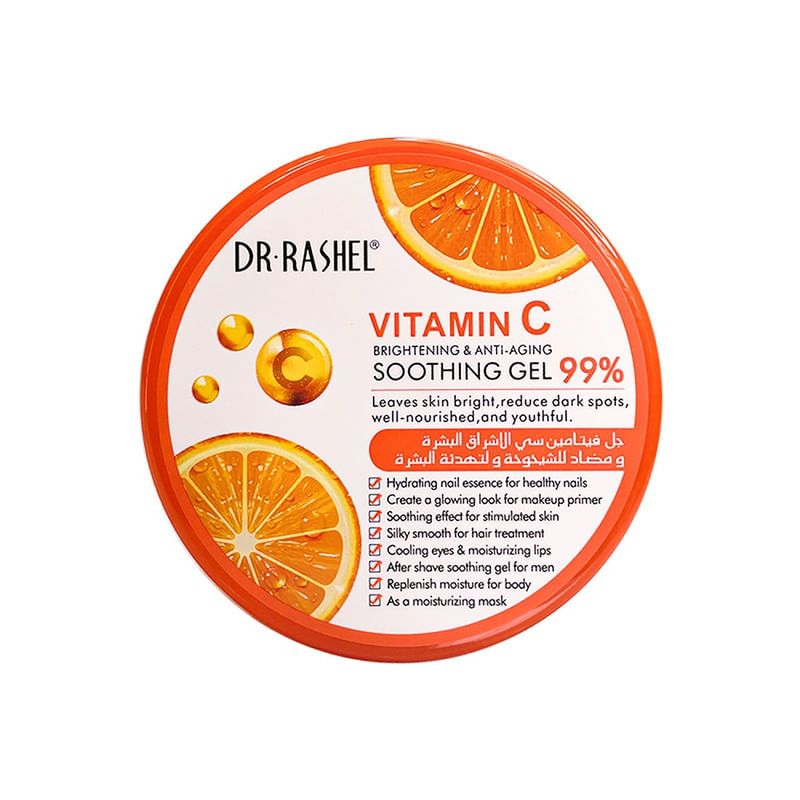 Vitamina c Gel Calmante Iluminador y Antienvejecimiento 99% Dr Rashel 300 Gramos