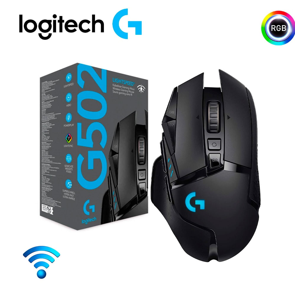 Mouse Gamer Logitech G502 LightSpeed Wireless Negro Hero 25K 910-005565