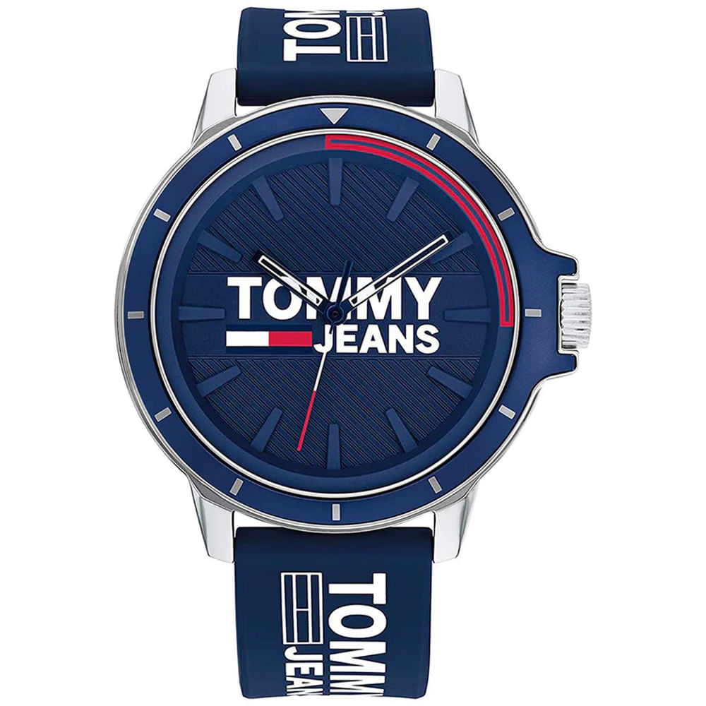 Reloj Tommy Hilfiger Jeans 1791825 Para Hombre Correa de Silicona Azul