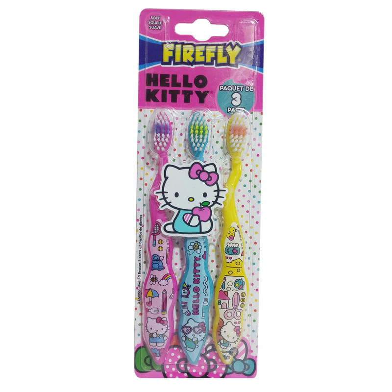 Cepillo Dental Set x3 Hello Kitty Gata Firefly Sanrio