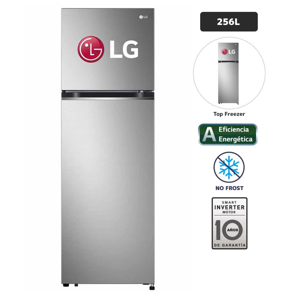 Refrigeradora LG 264L No Frost GT26BPP Plateado