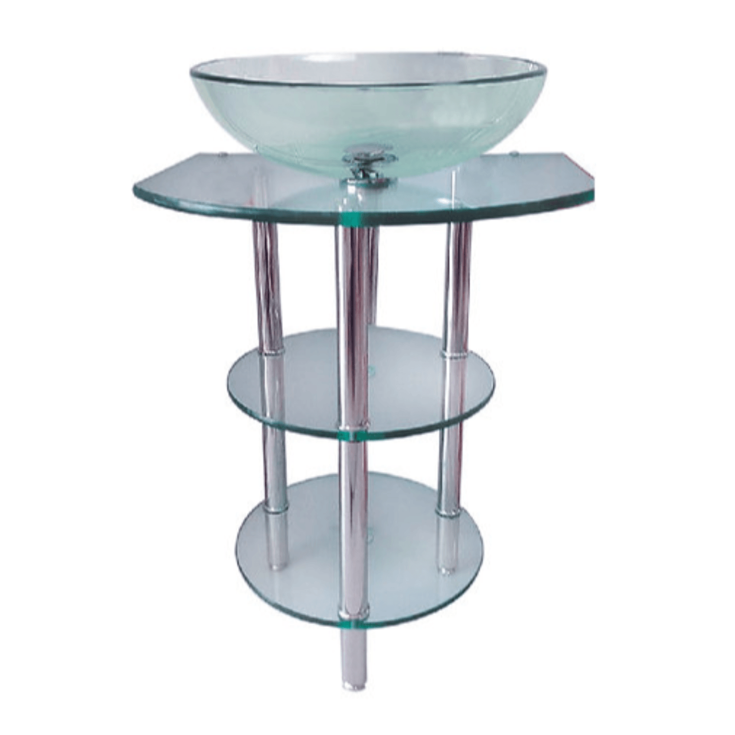 Mueble lavabo de baño pedestal en vidrio cristal XM-241
