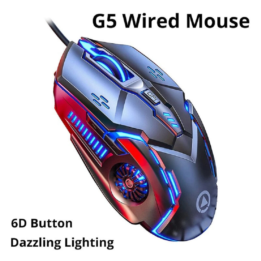 Mouse Gamer Silver Eagle G5 3200 Dpi Free Fire Color Negro