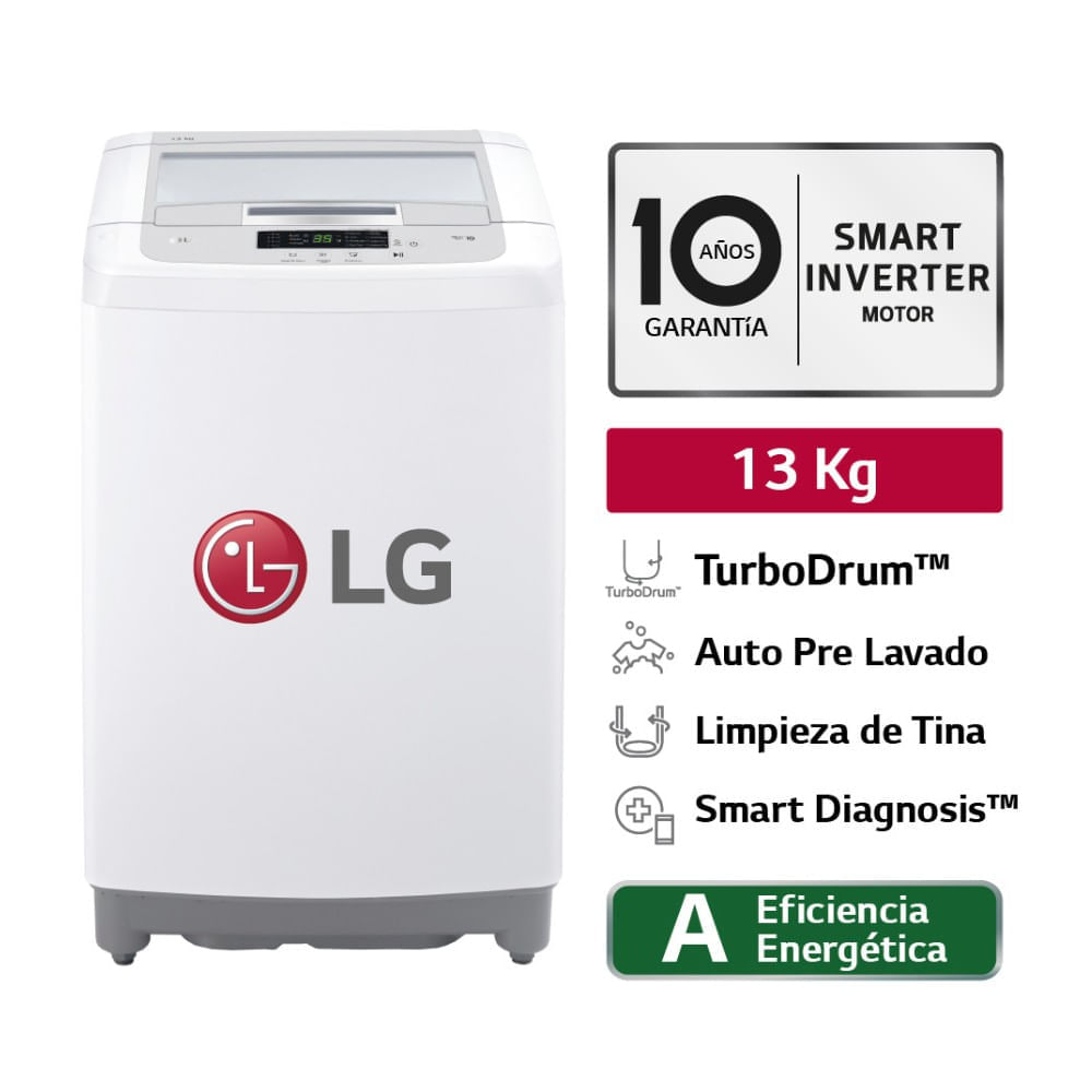 Lavadora LG WT13WPBK Smart Motion Carga Superior 13kg Blanco