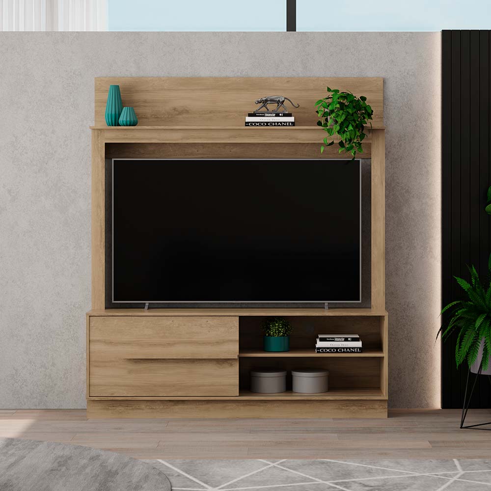 COMBO Mueble de sala modular Orange: Marco Simple 156x120cm + Mesa TV 1 puerta corrediza Maple