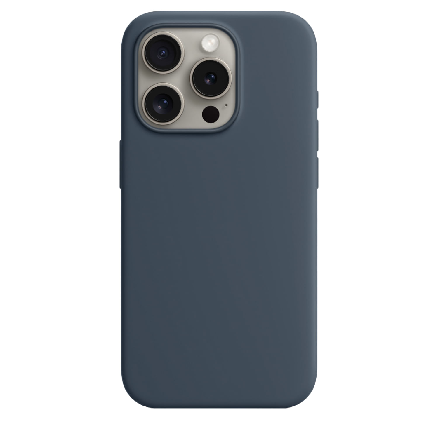 Case De Silicona Para Iphone 15 Pro Azul Oscuro