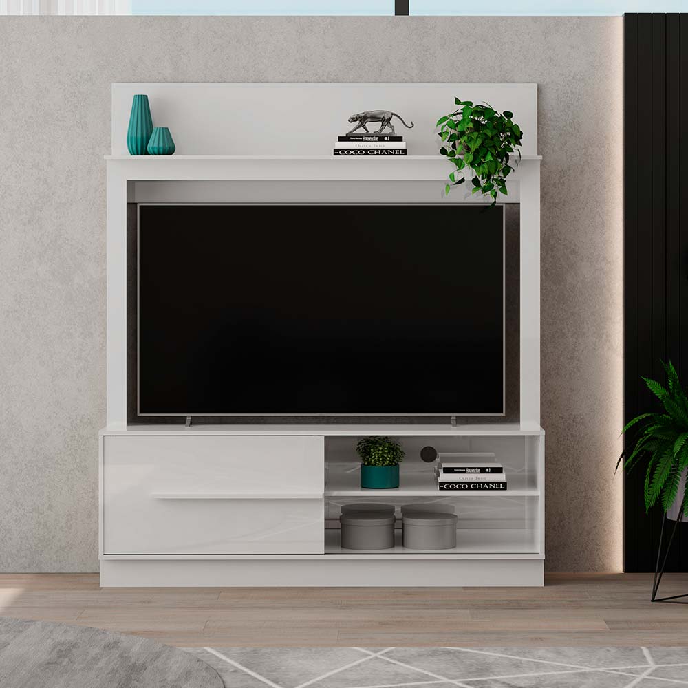 COMBO Mueble de sala modular Orange: Marco Simple 156x120cm + Mesa TV 1 puerta corrediza Blanco