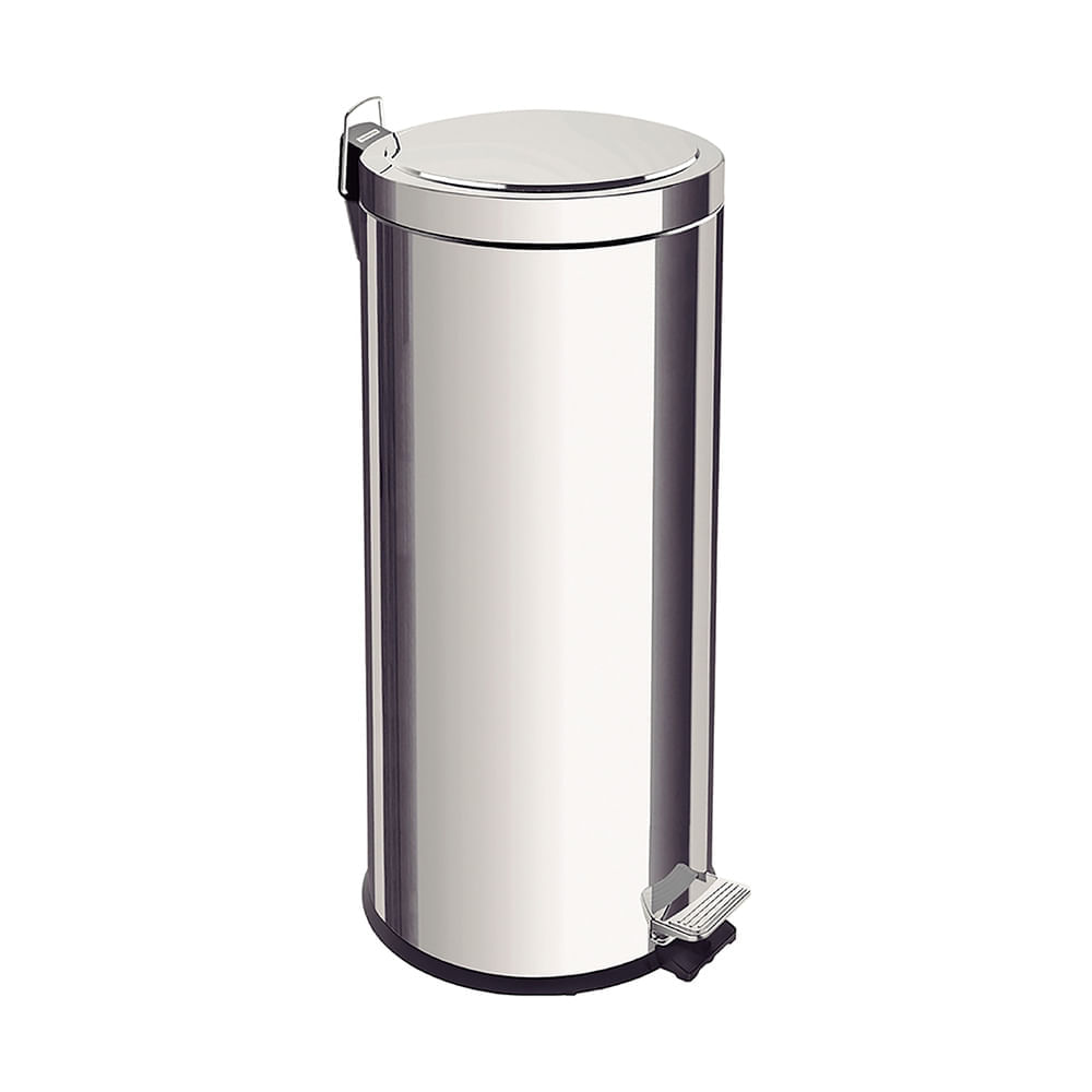 Tacho acero inox. c/pedal Brasil 30 litros