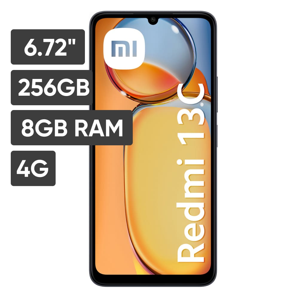 Smartphone XIAOMI Redmi 13C 6.72" 8GB 256GB 50MP + Macro 2MP + QVGA Midnight Black