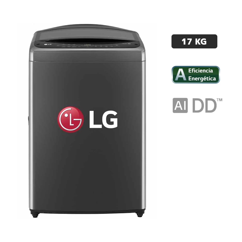 Lavadora LG Carga Superior 17Kg WT17BV6 Negro Claro