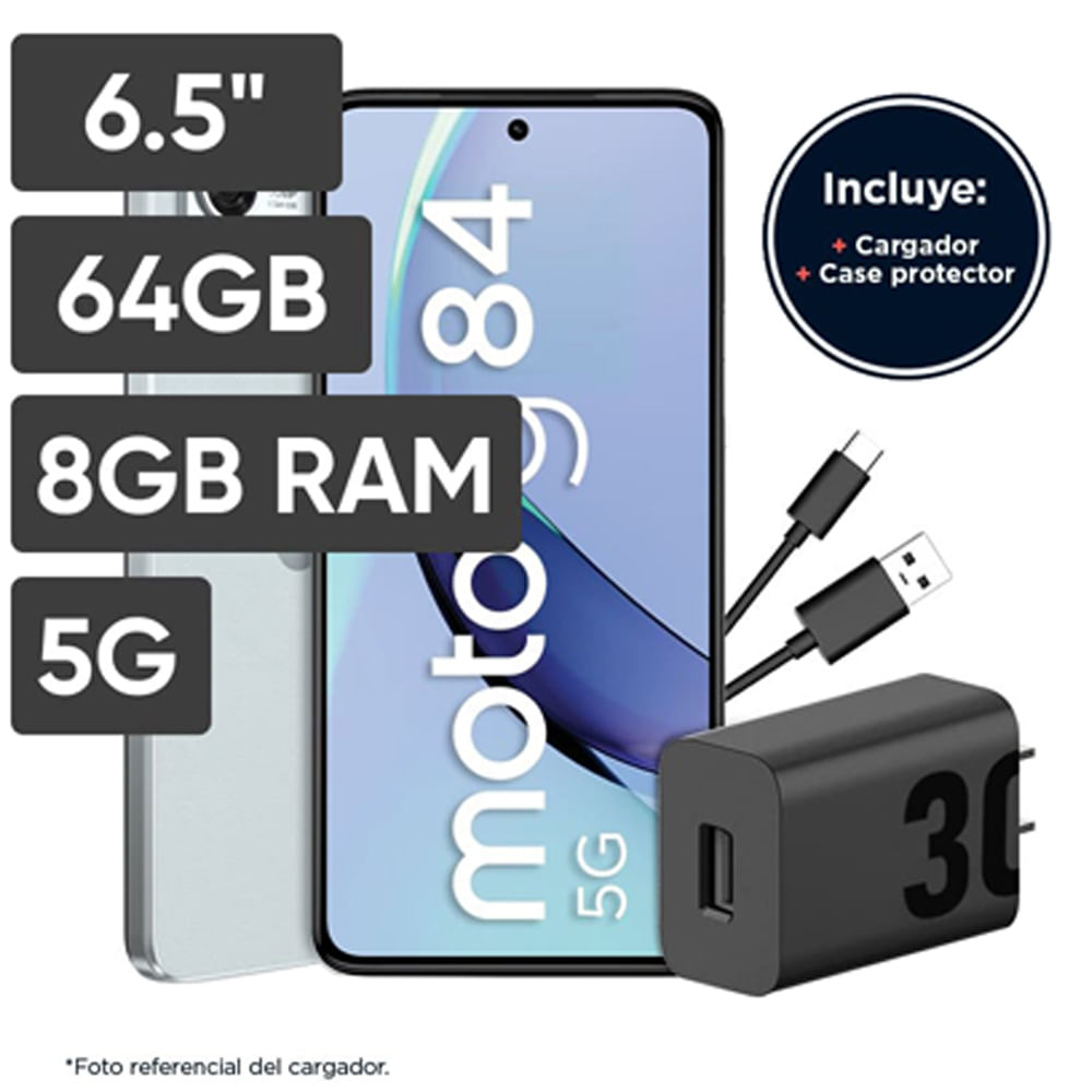 Smartphone MOTOROLA G84 6.5" 8GB 64GB 50MP+8MP Azul + Audífonos Moto Buds 135