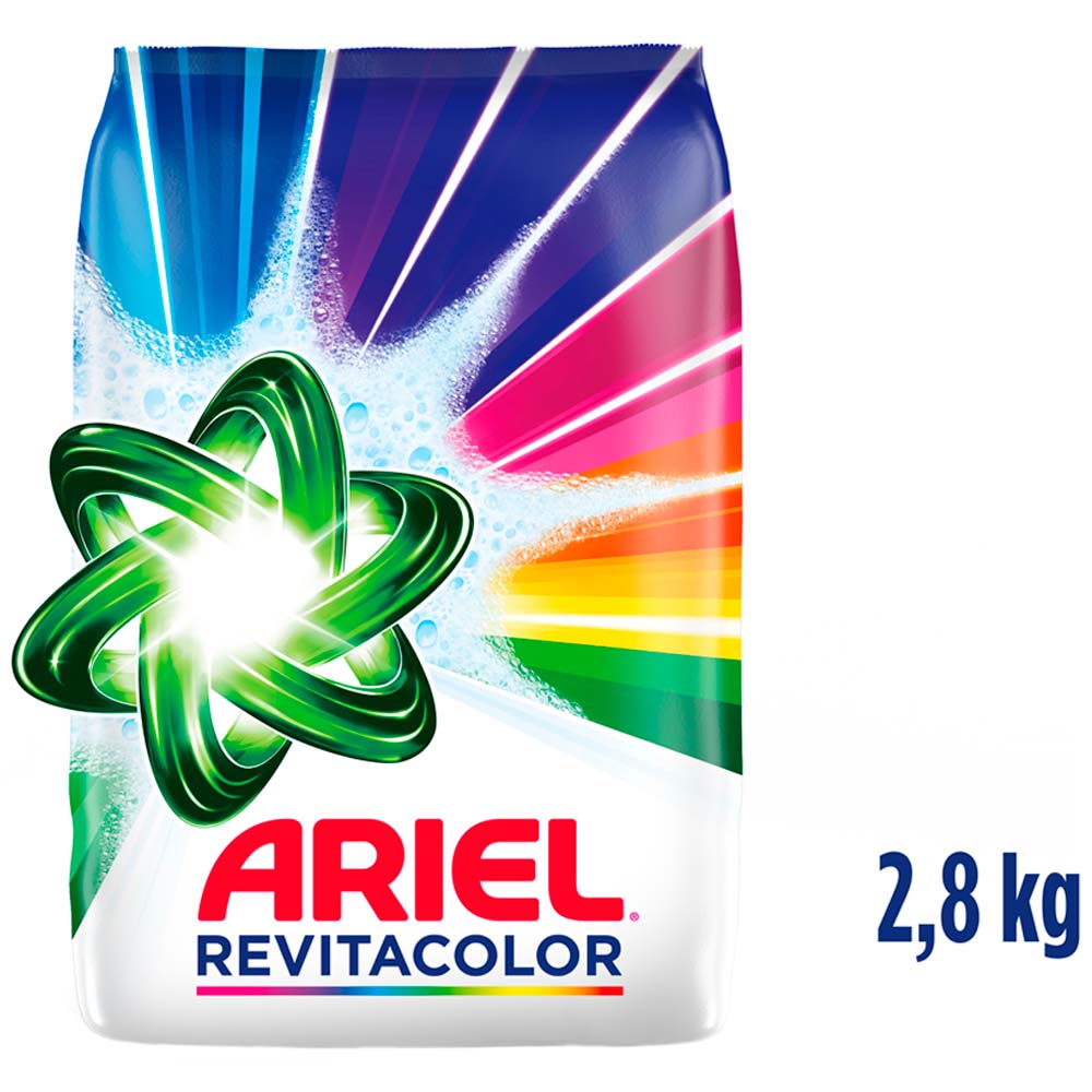 Detergente en Polvo ARIEL Revitacolor para Ropa de Color Bolsa 2.8Kg