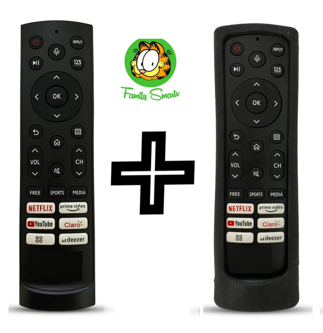 Control Remoto para Hisense Smart Tv 2022 + Funda Negra Abierta