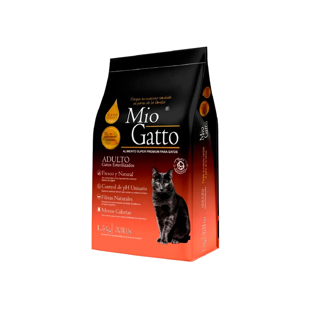 Comida Para Gato Adulto Esterilizado Mio Gatto Premium 1.5 kg