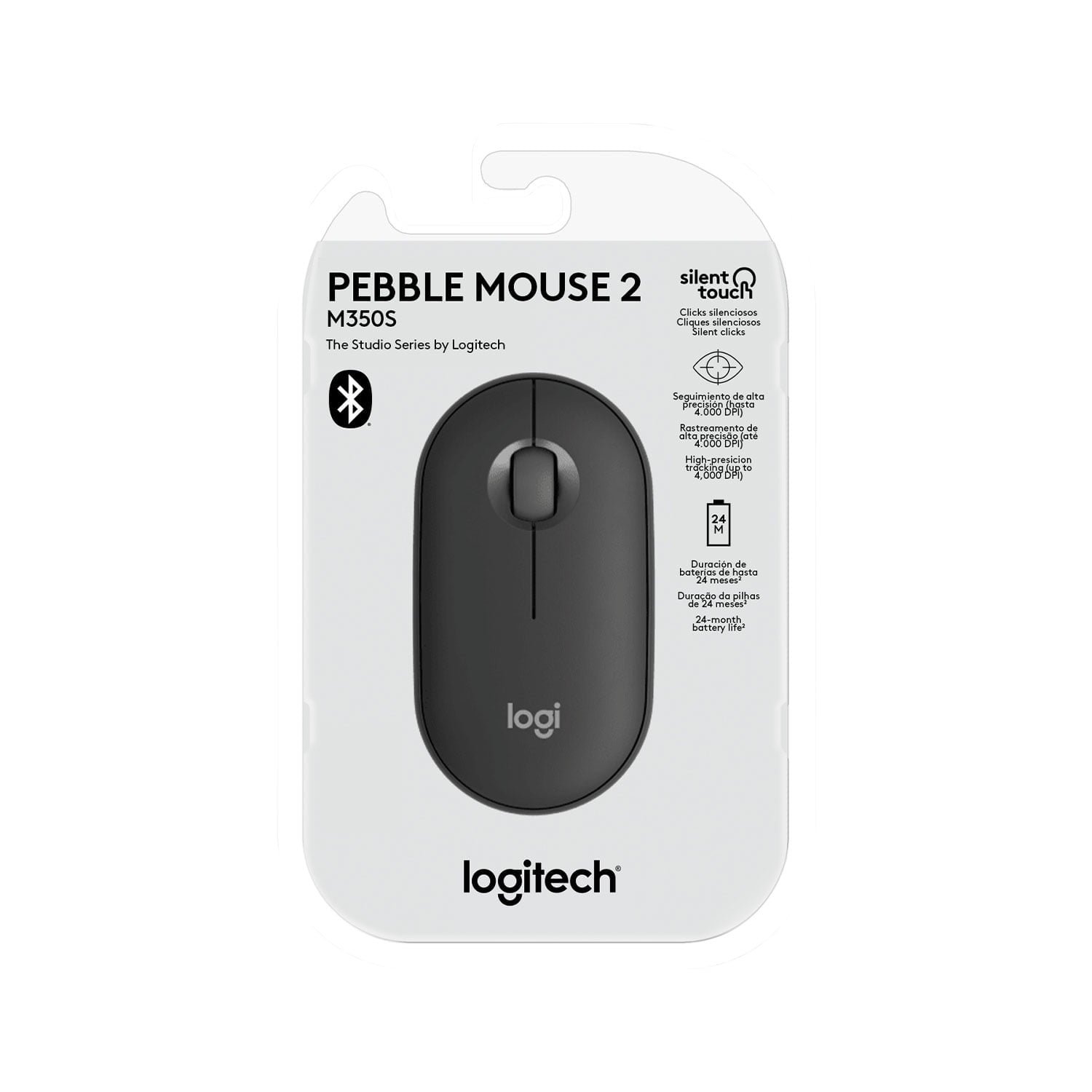 Mouse Logitech Pebble Mouse 2 M350S Bluetooth/Wireless Graphite