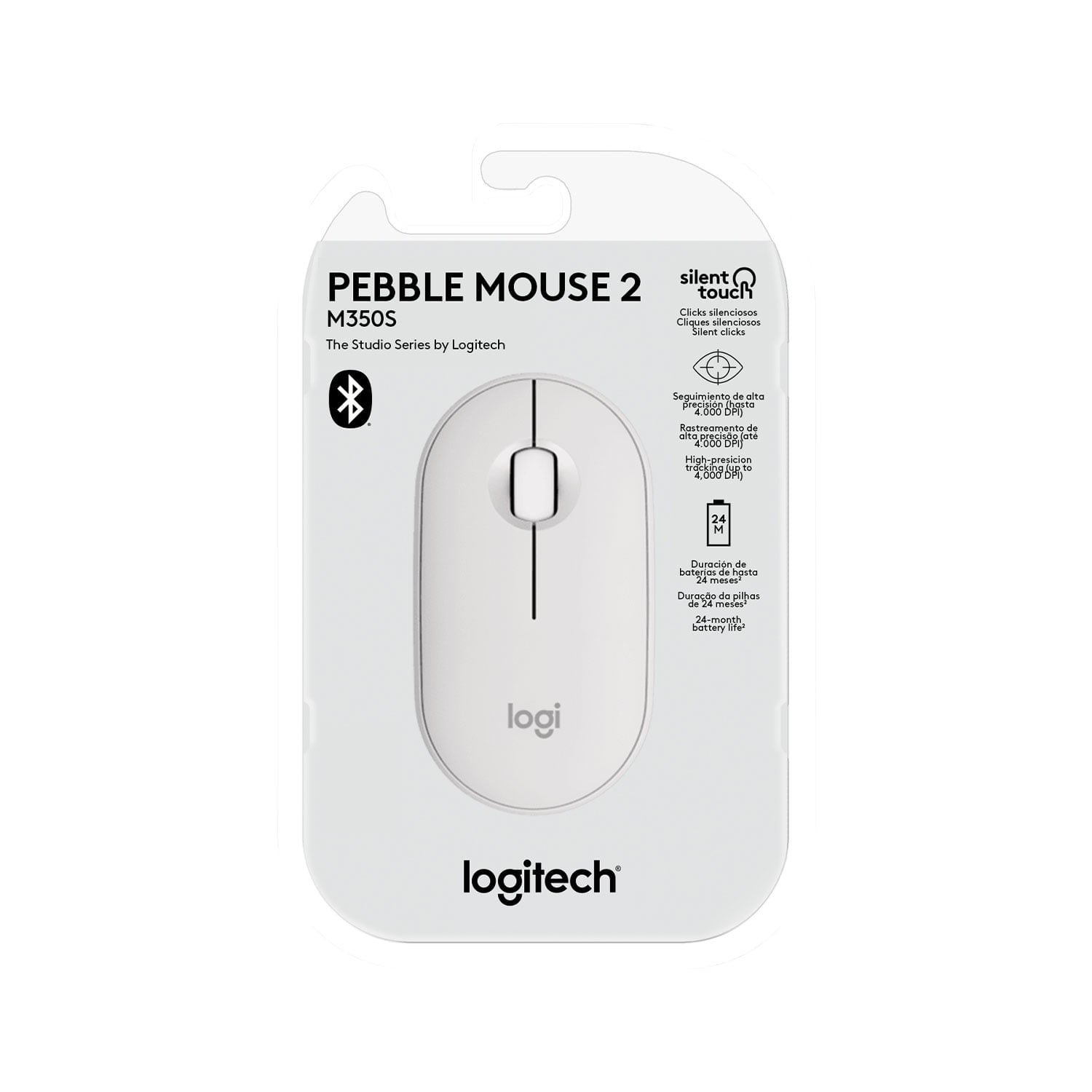 Mouse Logitech Pebble Mouse 2 M350S Bluetooth/Wireless White