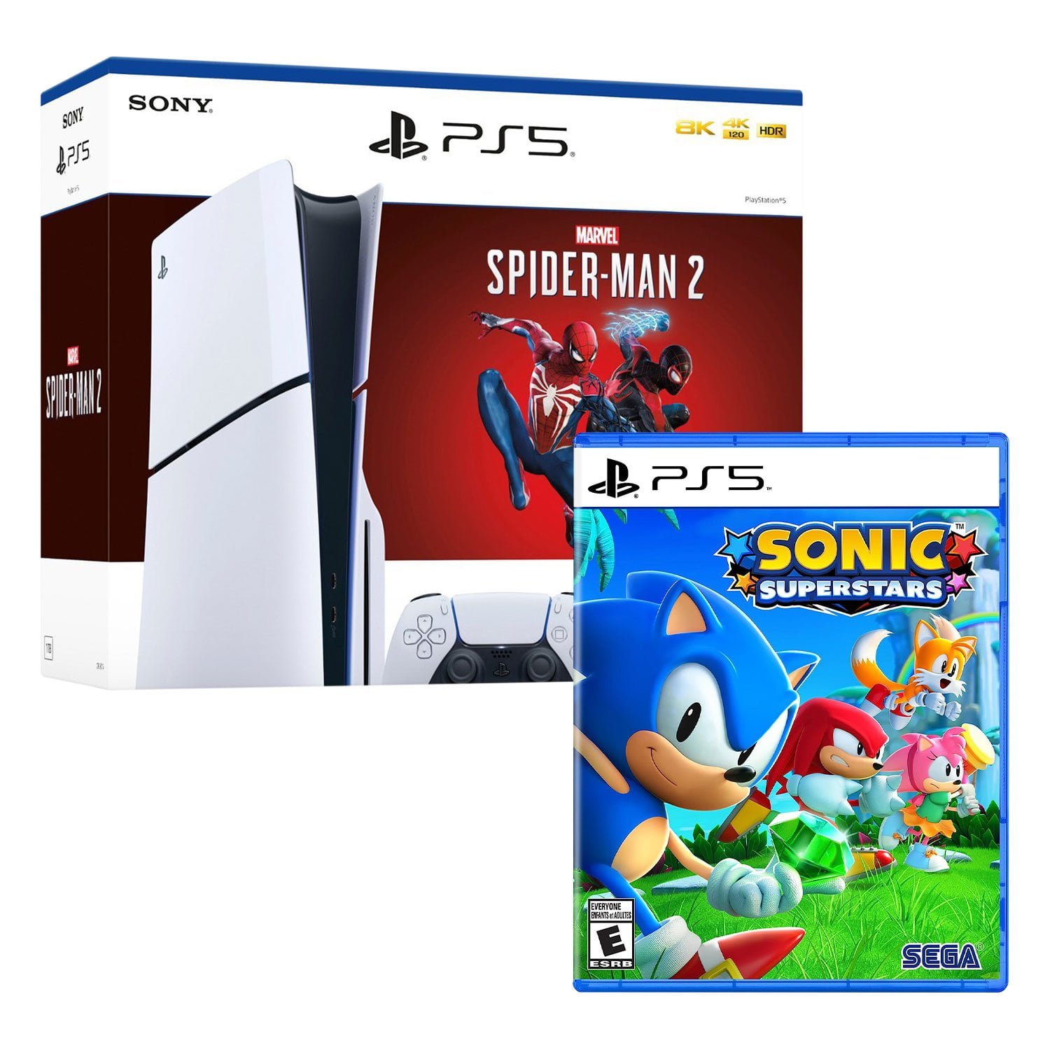 Consola Ps5 Slim Bundle Spiderman 2 + Sonic Superstars Playstation 5