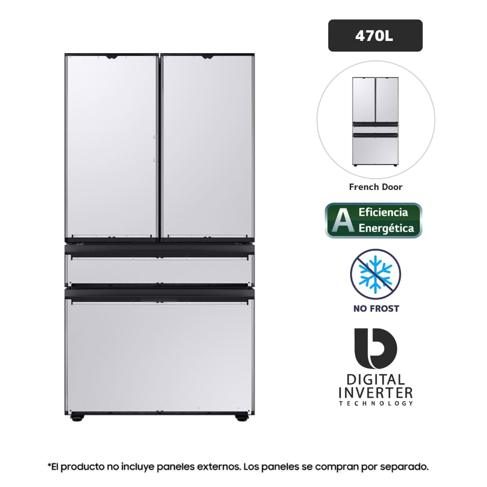 Refrigeradora SAMSUNG 470L No Frost RF23BB8600AP Blanco / Gris