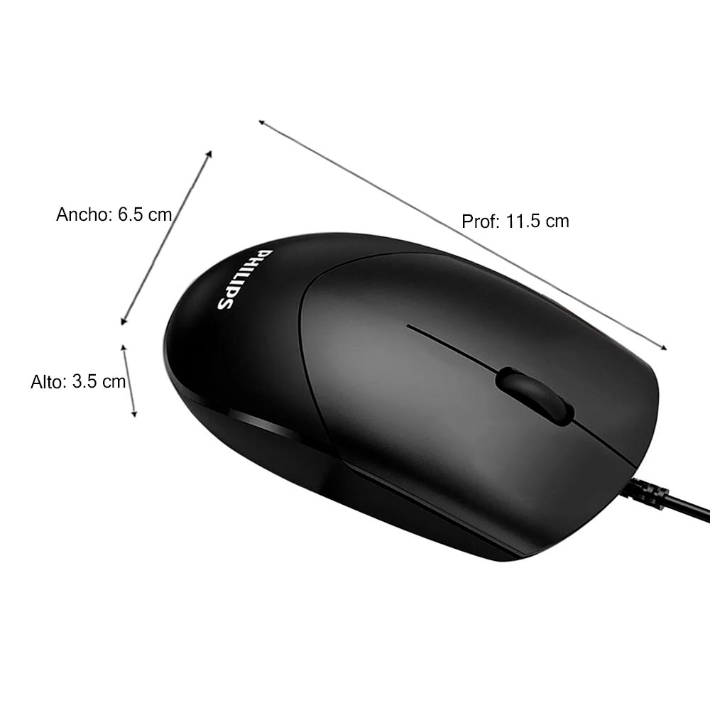 Mouse Philips óptico Wired 3 botones SPK7244