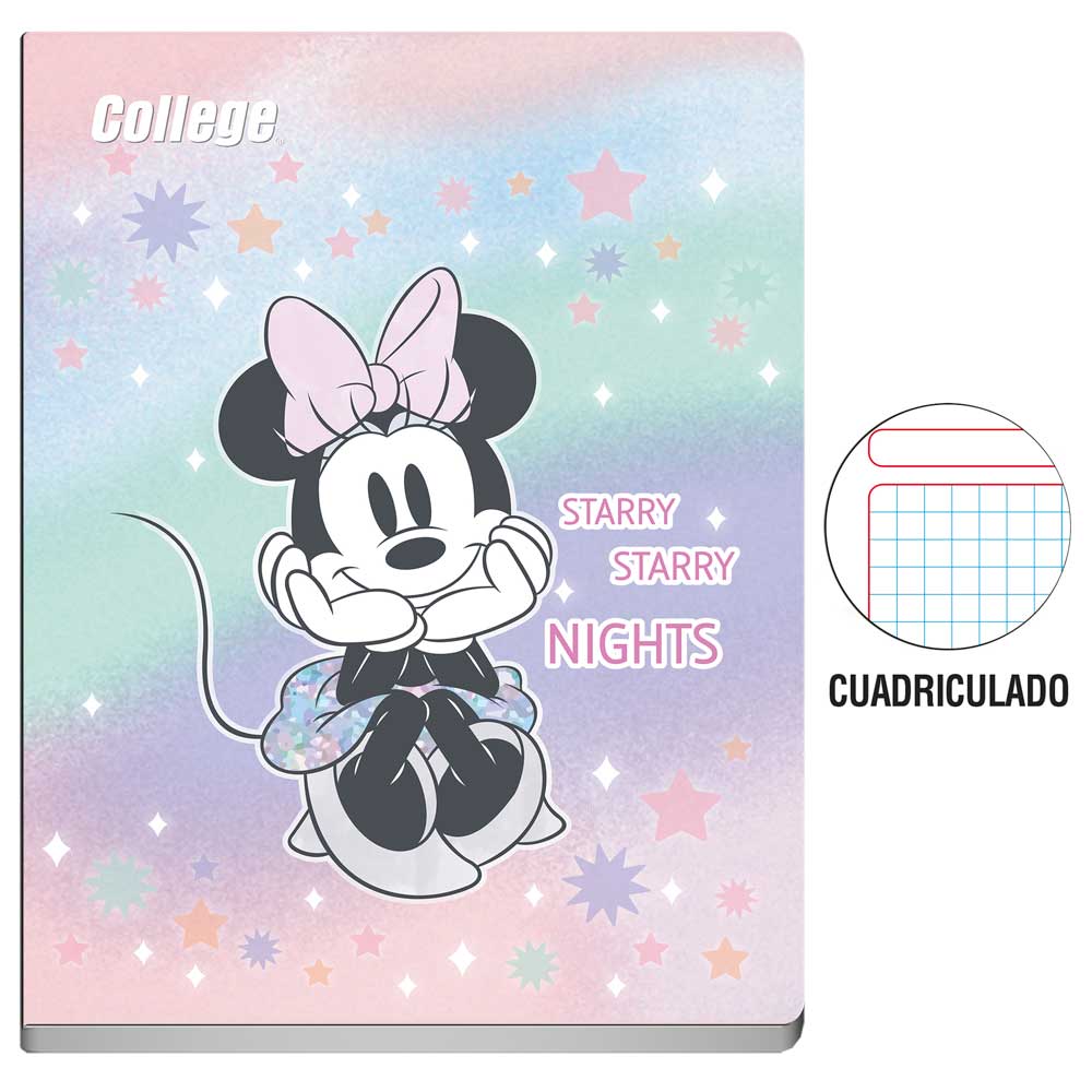 Cuaderno Deluxe Grapados COLLEGE Cuadriculado 80hj Disney (Modelos Aleatorios)