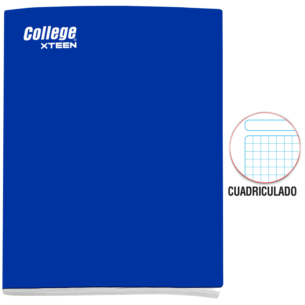 Cuaderno Deluxe Grapados COLLEGE Cuadriculado 80hj Xteen (Modelos Aleatorios)