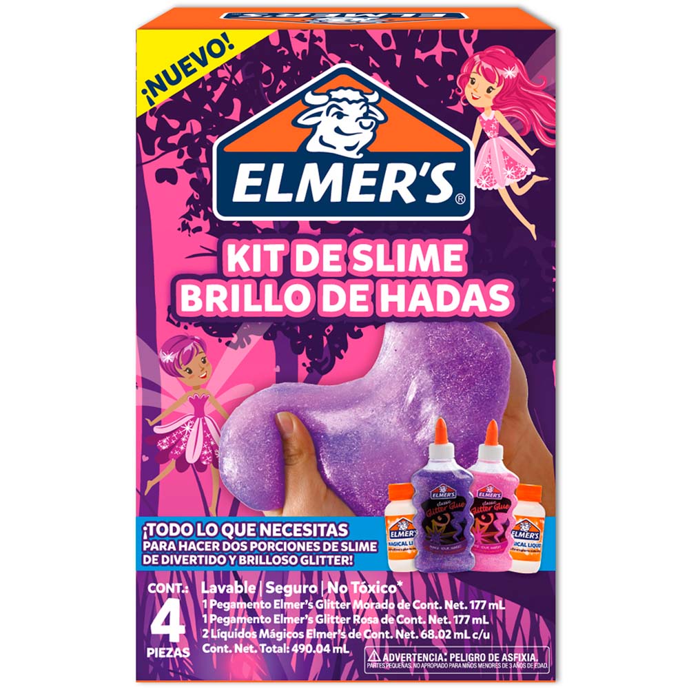 Kit De Slime ELMERS Brillo De Adas X4Pz