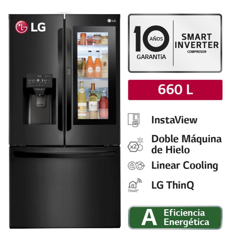 Refrigeradora LG French Door GM78SXT 660L Negro Mate