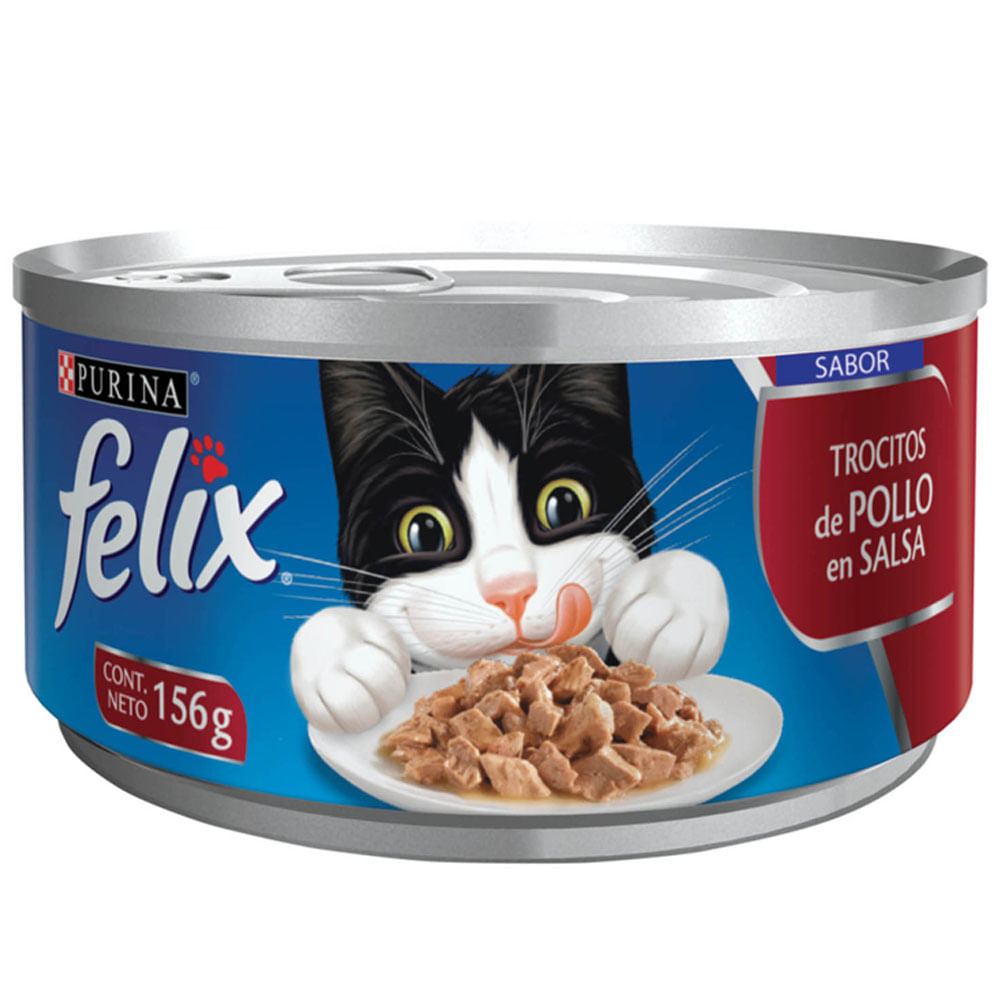 Alimento Húmedo para Gatos FELIX Trocitos de Pollo 156gr