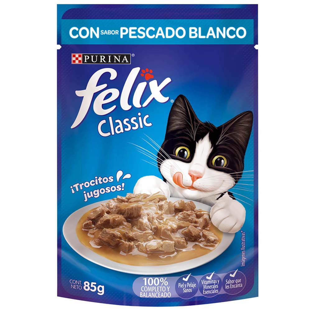 Alimento Húmedo para Gatos FELIX Classic con Pescado Blanco 85gr
