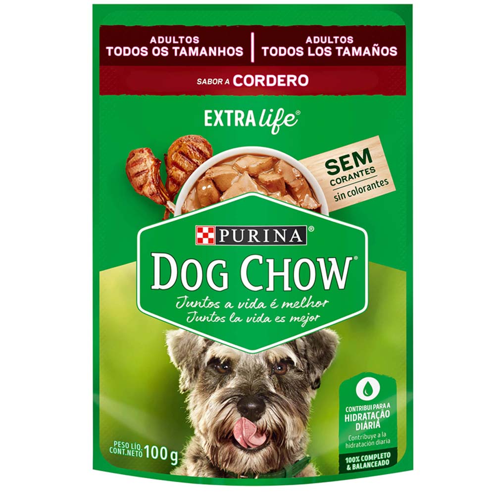 Alimento Húmedo para Perros DOG CHOW Adultos Todos Los Tamaños con Cordero 100gr
