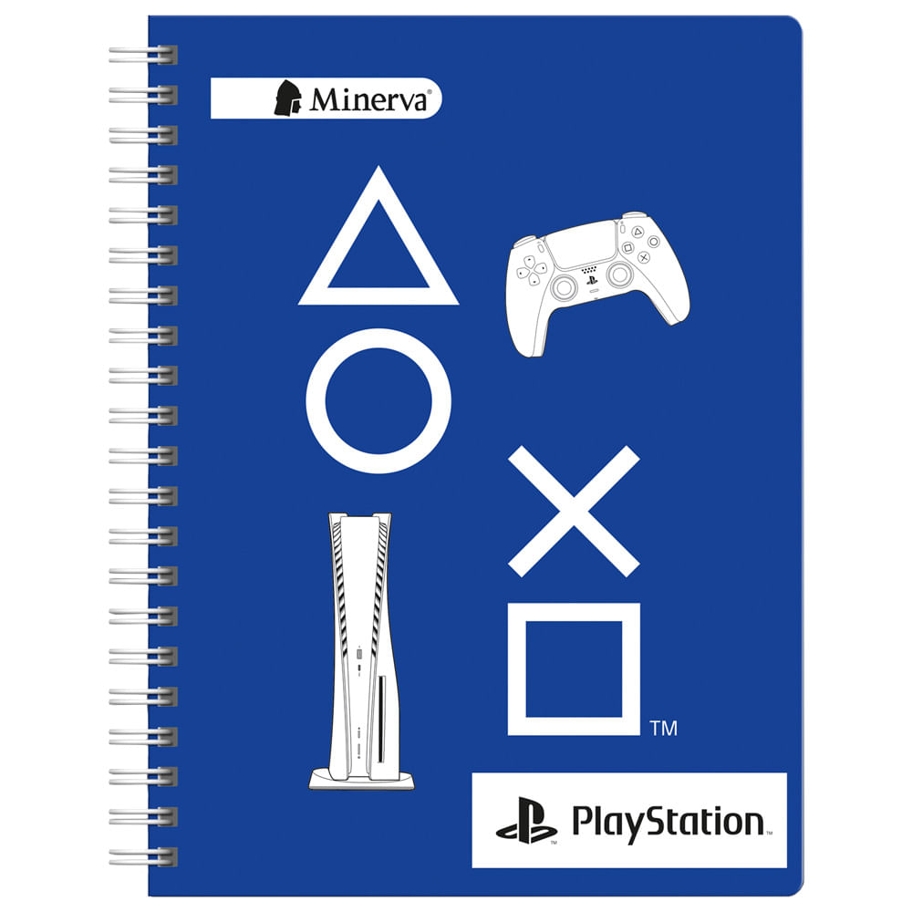 Cuaderno Espiralados MINERVA Cuadriculado A4 150hj PlayStation  (Modelos Aleatorios) B2S 24