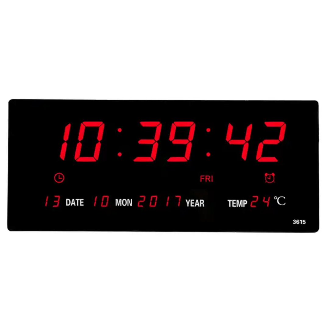 Reloj Digital Led de Pared con Alarma Calendario Temperatura