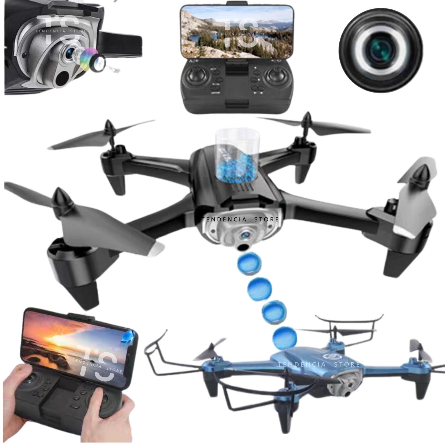 Drone Inteligente Wifi Con Cámara HD Giro 360 Grados Dispara Esfera Hidrogel