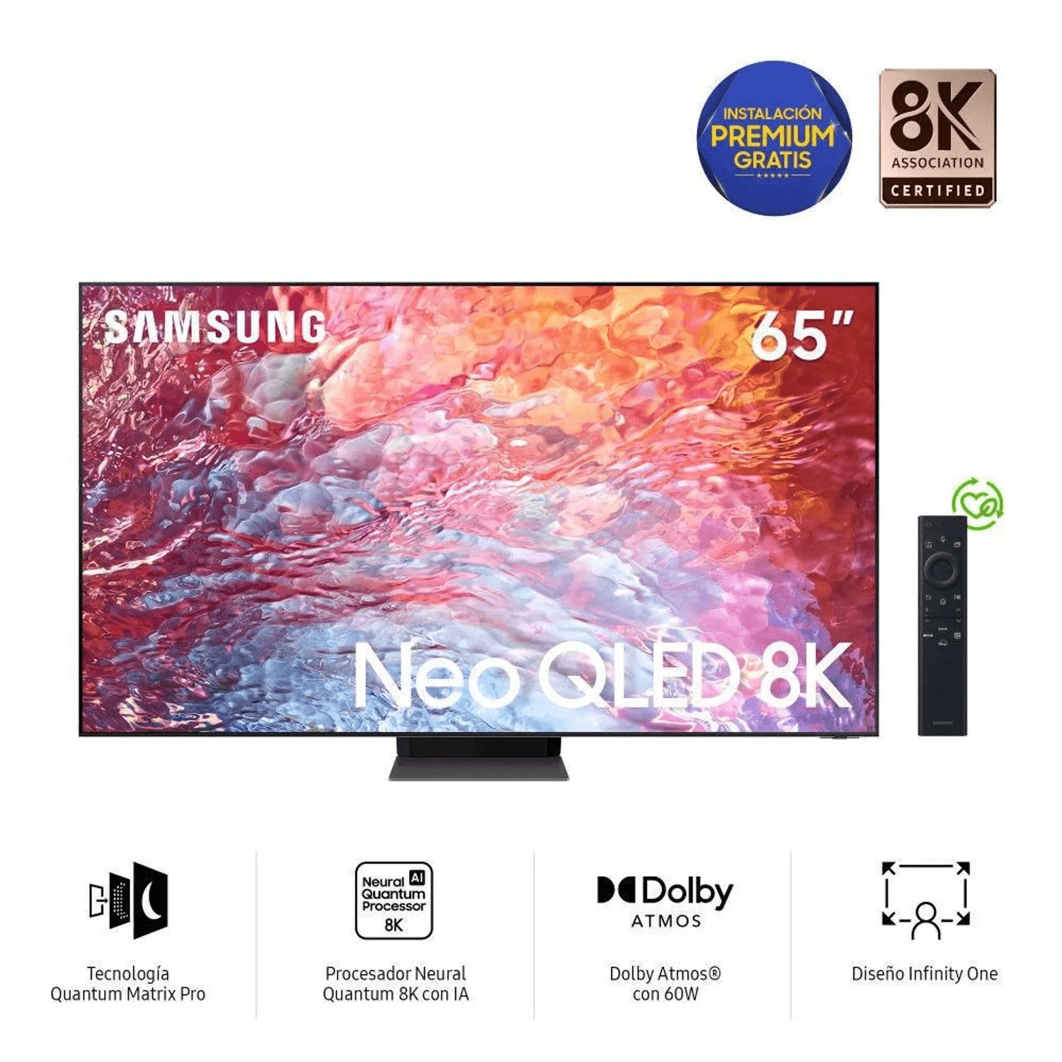 Televisor Samsung Smart TV 65" Neo QLED 8K Mini LED QN65QN700BGXPE Acero (2022)