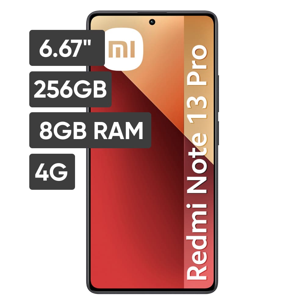 Smartphone XIAOMI Redmi Note 13 Pro 6.67" 8GB 256GB 200MP + W8 + M2 Negro