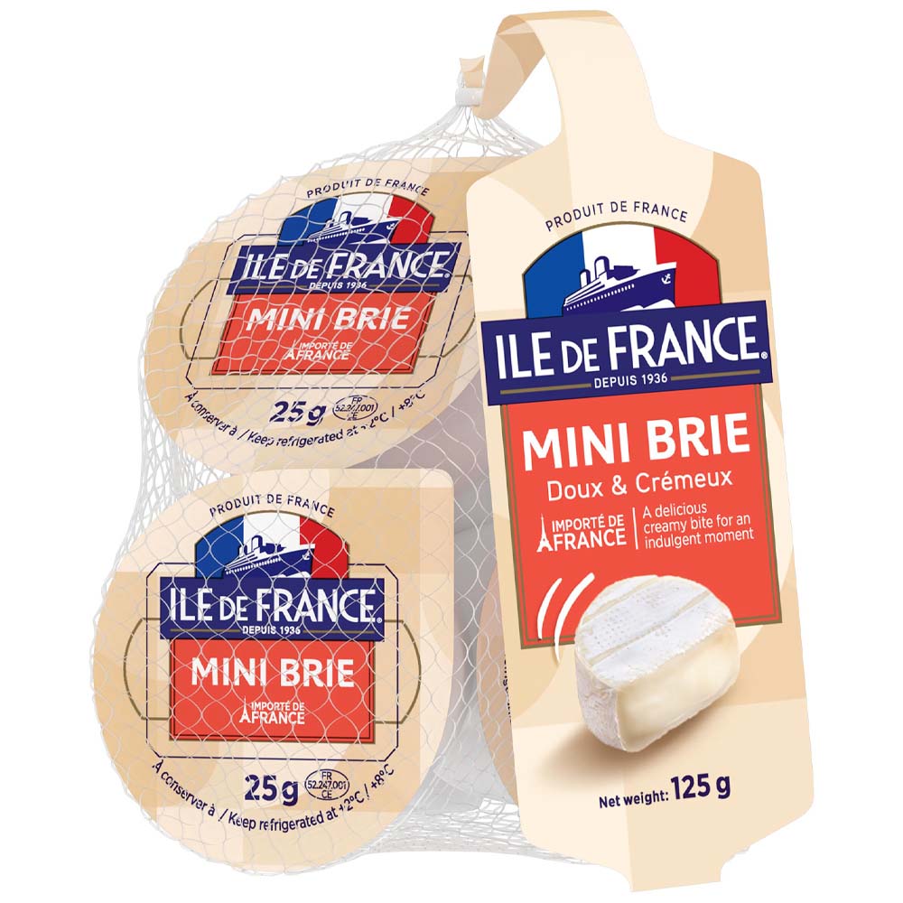 Queso Mini Brie ILE DE FRANCE Malla 25g x 5un