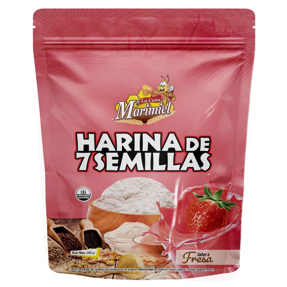 Harina 7 Semillas LA CASA MARIMIEL Fresa Doypack 200g