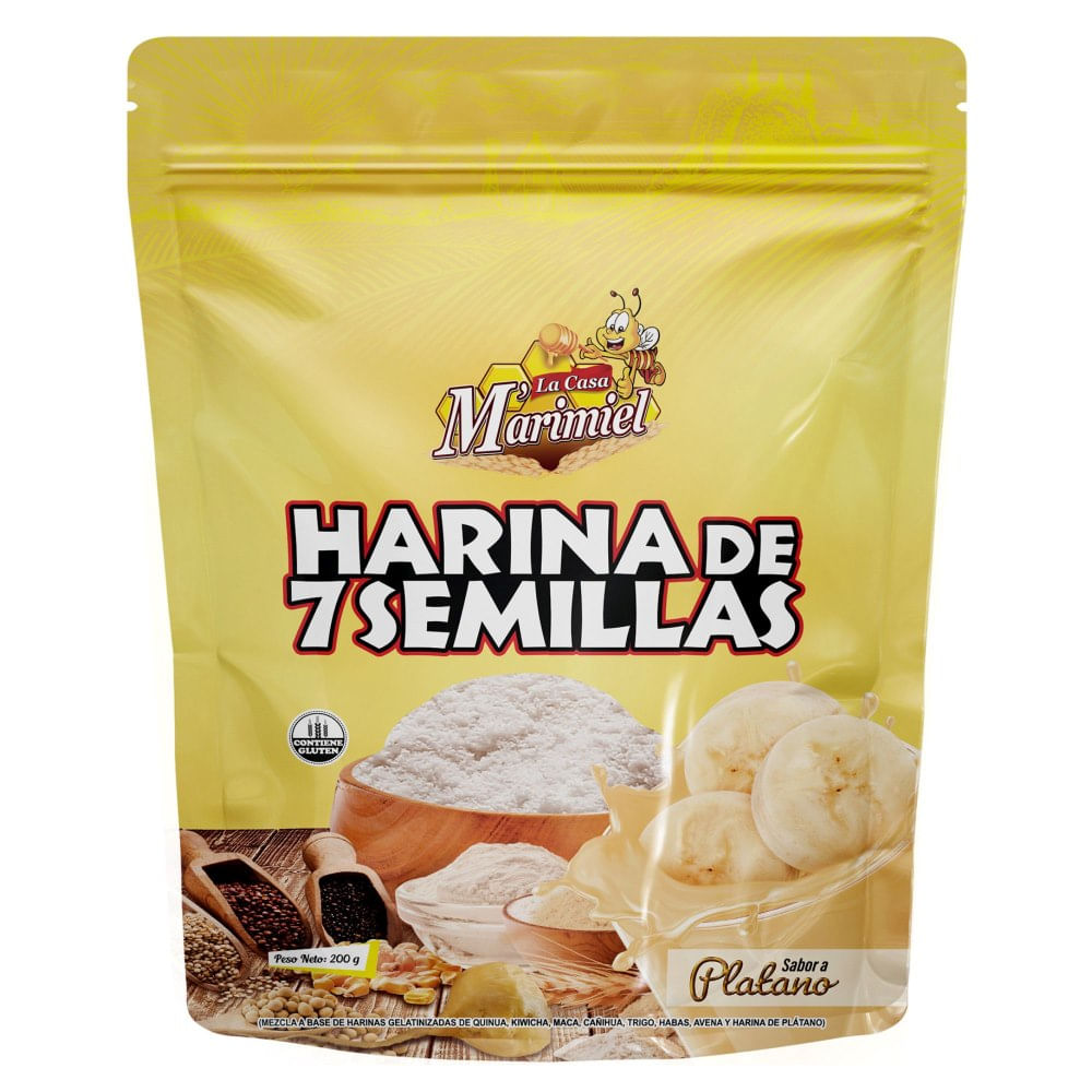 Harina 7 Semillas LA CASA MARIMIEL Plátano Doypack 200g