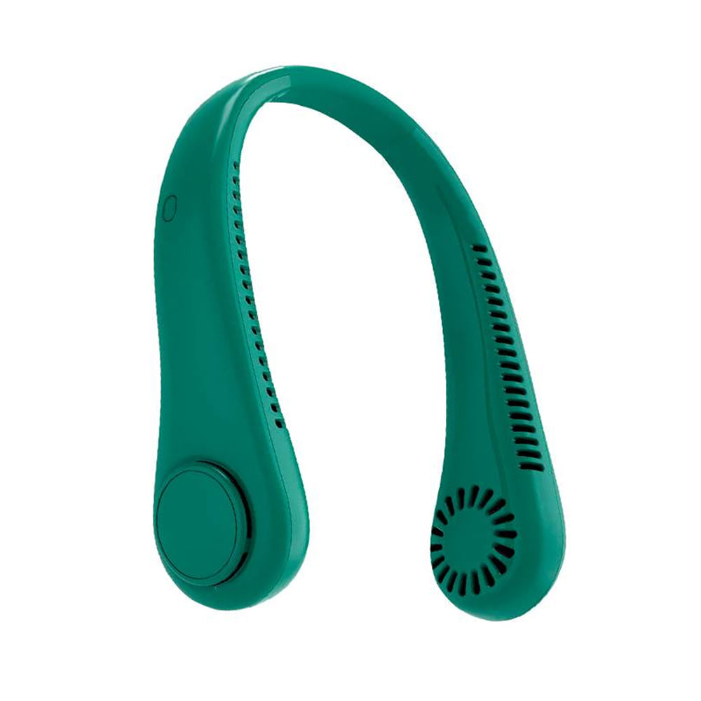 Mini Ventilador de Cuello Portátil - 3 Niveles, Recargable en Verde
