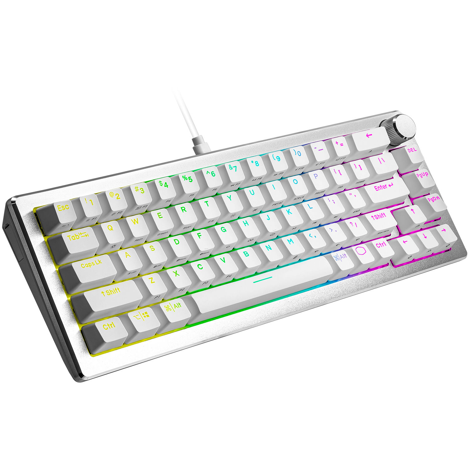 Teclado Mecánico Cooler Master Ck720 65 Personalizable Silver White Red Switches