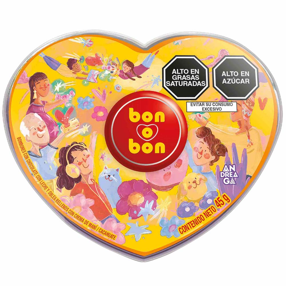 Bombones de Chocolate BON O BON Petit Corazón Pote 45g