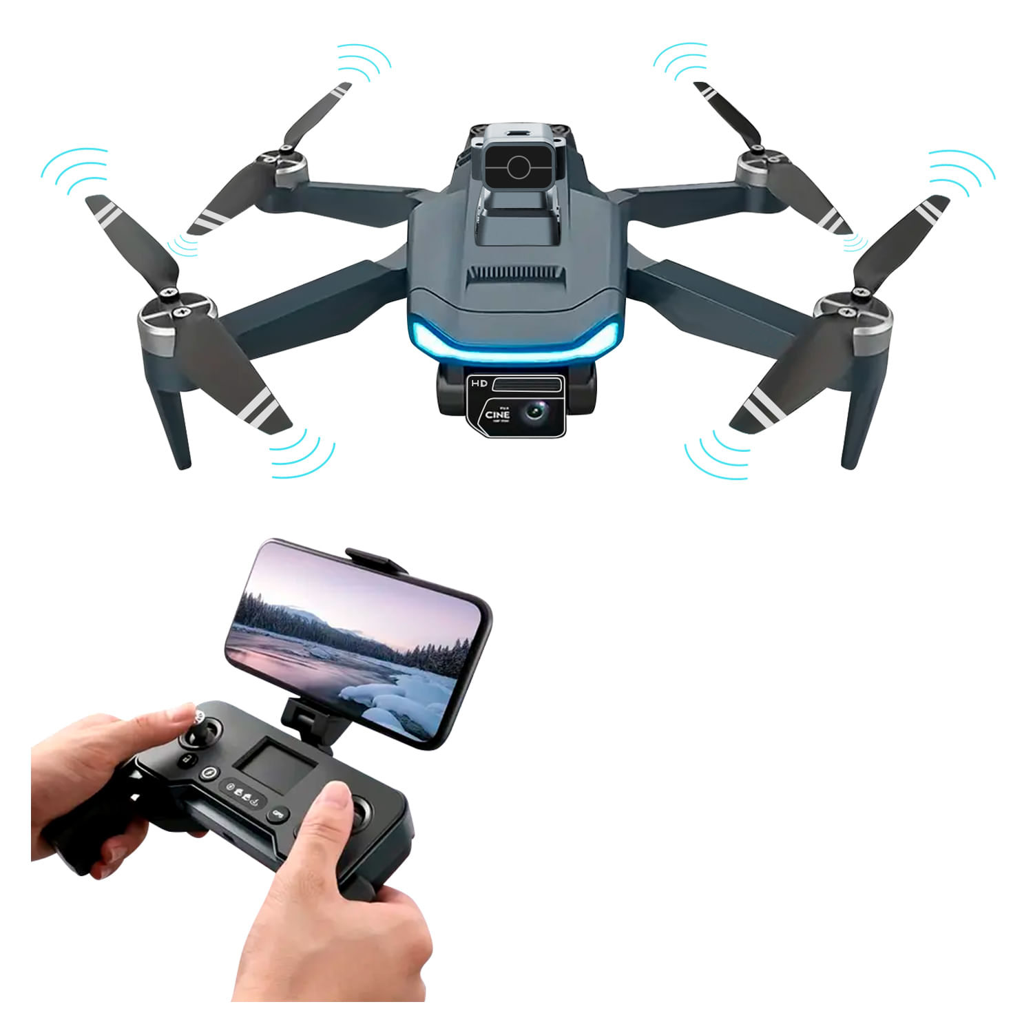Dron Pro Inteligente Cámara Doble HD